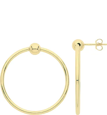 Productafbeelding van Stijlvolle oorbellen voor dames, gemaakt van 9 karaat (375) goud, per paar - 34 mm; TRS32484