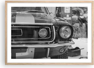 Produktbild von Gerahmtes Poster - Rahmen in heller Eiche - Ford Mustang Mach - 70x50 cm - Wand Bild - Wanddeko - Wandbilder - Kunstposter - Wandposter - Bilderrahmen - Bilder - Kunstdruck - P2NAA70x50-4619