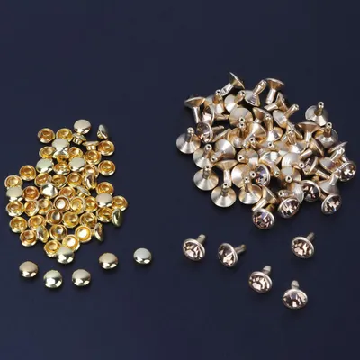 Produktbild von 50PC 8MM Crystal Rhinestone Dekorative Nieten DIY Leder Schuhe Kleidung Nieten (gelb Crystal)