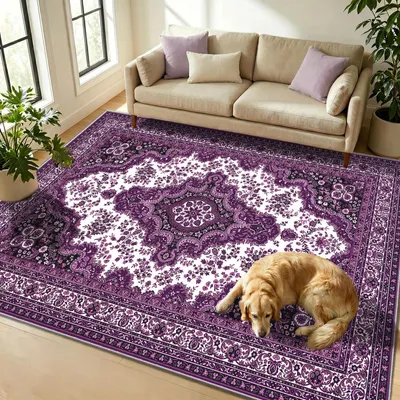 Productafbeelding van Kortpolig tapijt, in oosterse stijl, 80x150 cm, antislip, geschikt voor hal en keuken