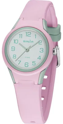 Produktbild von SINAR Jugenduhr Kinder Mädchen Armbanduhr Analog Quarz Silikonband XB-47-9 rosa