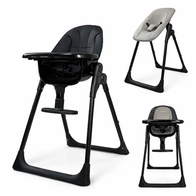 Produktbild von Born Lucky Kinderhochstuhl 2 in 1 ab Geburt –  mit Babysitz & Hochstuhl, Verstellbar & Klappbar, Mit Sicherheitsgurt, Mitwachsender Babyhochstuhl