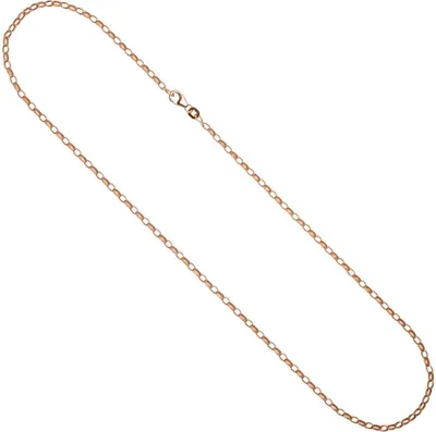 Produktbild von 2,4mm Rundankerkette Halskette Halsschmuck aus 925 Silber Rotgold vergoldet 70cm