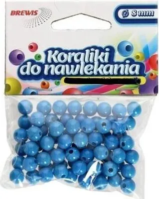 Produktbild von Koraliki do nawlekania niebieskie + sznurek 8mm 16