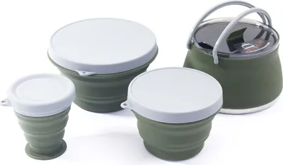 Produktbild von Klappbares Topfset, tragbares Kochset, zusammenklappbares Kochgeschirr-Set, Outdoor-Camping-Kochgeschirr-Set, kompakt