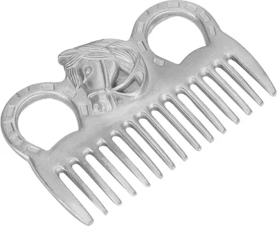 Image de Peigne portable en métal pour l'élevage, avec crin de cheval, technologie de polissage, fonctions de nettoyage et d'ouverture