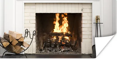 Produktbild von MuchoWow® Poster Kamin in einer weißen Wand 150x75 cm - ohne Rahmen