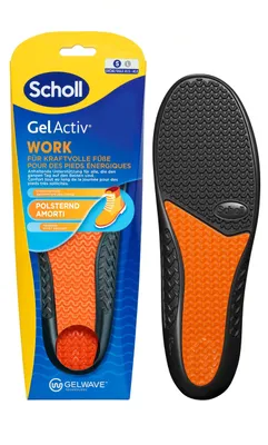 Produktbild von Scholl GelActiv Work, Männlich, Erwachsener, Komfort-Einlegesohle, Schwarz, Blau, Gelb, Gel