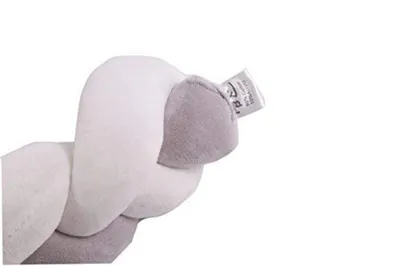 Obrázek produktu pro Obruba lůžka dětská postel dětská postýlka dětská postýlka hnízdo tkaní obruby lůžka ochrana okraje lůžka ochrana hlavy pro dětskou postel lůžkoviny dětská postel nárazník (150 cm, šedá, bílá a růžová)