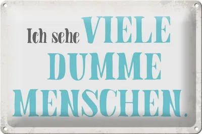 Produktbild von Blechschild Spruch 30x20cm ich sehe viele dumme Menschen