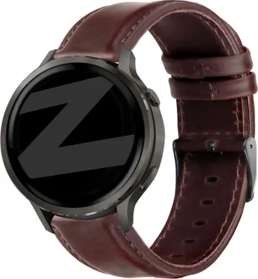 Produktbild von Bandz Lederband 'Classic' (22mm) - Passend für Garmin Vivoactive 4 / Garmin Venu 2 / Garmin Venu 3 / Garmin Forerunner 255 / Garmin Forerunner 265 / Garmin Forerunner 570 - 47mm / Garmin Venu 4 - 45mm - Dunkelbraun