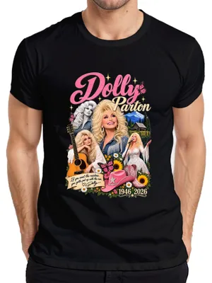 Zdjęcie produktu dla Dolly Parton, ikona country, piosenkarka, 1946-2026, koszulka męska "Rainbow Nashville", kolor: czarny, rozmiar: XL