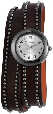 Produktbild von Excellanc Damenuhr mit Kunstlederion-Wickelarmband