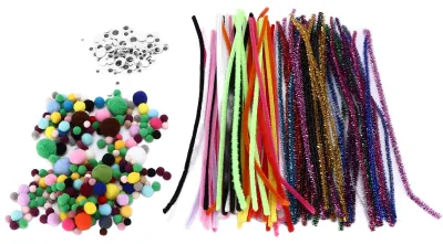 Produktbild von Chenille-Stäbe-Set – Bunte Materialien zur Spielzeugdekoration und Bastelzubehör für Kunsthandwerk, Spielzeug und Scrapbooks