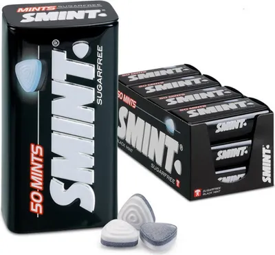 Produktbild von Smint Blackmint XL Dose 12 x 35 Gramm Lakritz