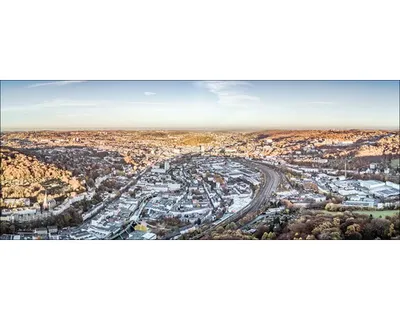 Produktbild von Glasbild Wuppertal Skyline II 125x50 cm