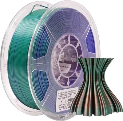 Obrázek produktu pro Multifarebný filament PLA, 1,75 mm - bronzová, fialová a zelená barva - přesnost +/- 0,05 mm - cívka 1 kg (2,2 lbs) - filament pro 3D tiskárny