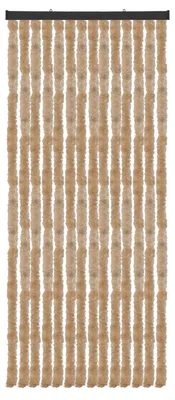 Imagen del producto de Cortina de felpa, 56x185 cm - 140x220 cm - eBay, diseño a rayas, color beige - 56x185 cm