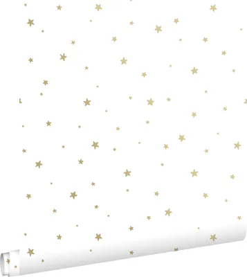 Produktbild von ESTAhome Tapete kleine Sterne Weiß und Gold 53 cm x 10.05 m