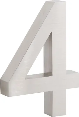 Produktbild von Zelsius Edelstahl Hausnummer „4“, 13 x 20 cm, silber