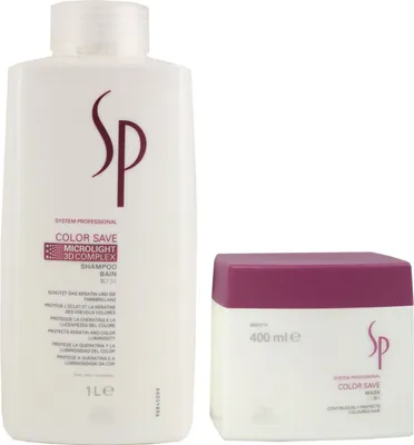Produktbild von Wella SP Color Save Shampoo 1000 ml & 400 ml Haarmaske Set