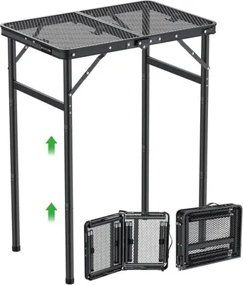 Produktbild von Klapptisch - Höhenverstellbar für Camping und Garten - 60 x 40 cm - Schwarz