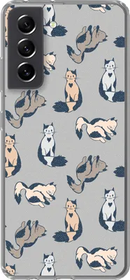 Produktbild von MuchoWow® Handyhülle Schutzhülle Hülle für Telefoonhoesje Samsung Galaxy S21 FE Muster - Katze - Herz - Jungen - Mädchen - Kinder - Kind Silikon Softcase Handy Hülle - Mobiltelefonhülle