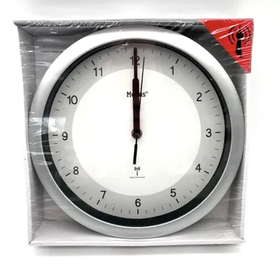 Produktbild von Mebus Funkwanduhr lesbare Ziffern Wanduhr weiß/silber