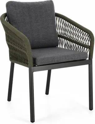 Produktbild von 4er Set Stühle Galdana 62 x 66 x 88 cm Aluminium Polyester Grün Anthrazit
