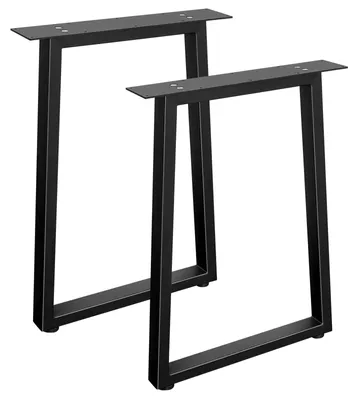 Tafelbeine Metall schwarz 70 cm trapezförmig 2 Stück