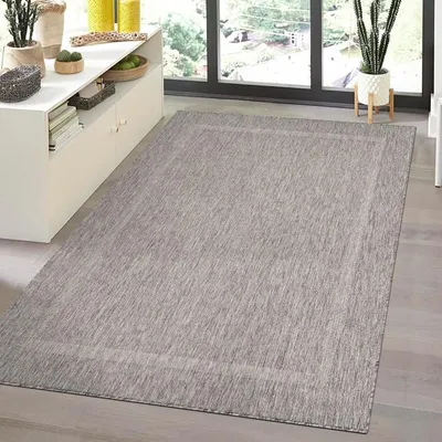 Produktbild von TapisTrend Outdoor- und Terrassenteppiche Grau 160x230 cm Teppich für drinnen und draußen, Polypropylen, für Küche und Balkon, strapazierfähig