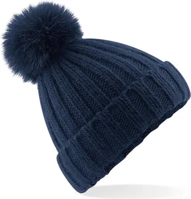 Zdjęcie produktu dla Beechfield Verbier Faux Fur Pop Pom Chunky Beanie