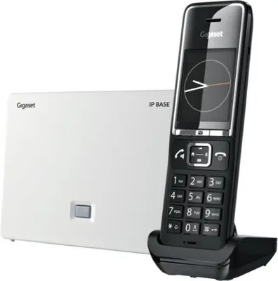 Produktbild von Gigaset Comfort 550A IP BASE, DECT-Telefon, Kabelgebundenes Mobilteil, Freisprecheinrichtung, 200 Eintragungen, Anrufer-Identifikation, Schwarz, Weiß