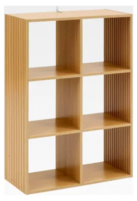 Produktbild von Tasso Regal mit 6 Fächern – Naturholzoptik – Würfelform – Praktischer Stauraum – Wohnzimmer, Büro, Schlafzimmer