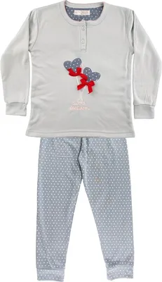 Produktbild von Mädchen Kinder Pyjama langarm Winter zweiteiliger Schlafanzug Hellmint/116