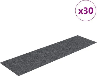 Zdjęcie produktu dla vidaXL Maty pod stopnie samoprzylepne 30 szt. 76x20 cm jasnoszare prostokątne