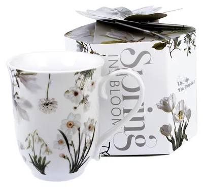 Obrázok produktu pre Porcelánový hrnček White Flowers v dekoratívnej krabičke