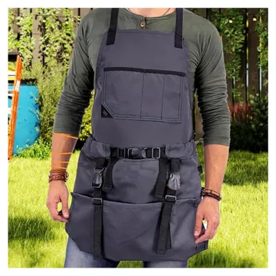 Produktbild von Gartenschürze mit Taschen und verstellbarem Kreuzrücken