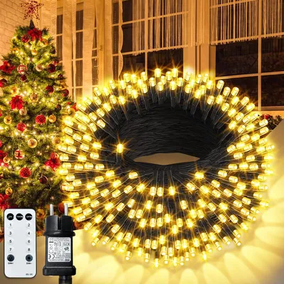 LED-Lichterkette 30 m, 300 warmweiße LEDs, IP65, dimmbar, 8 Modi