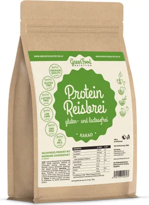 Produktbild von GreenFood Nutrition Protein Reisbrei gluten- und lactosefrei 500g