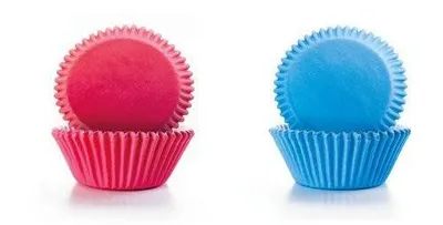Produktbild von Set mit 100 Ibili-Muffinformen, Papier, 7,5 x 3,5 cm, blau/rosa