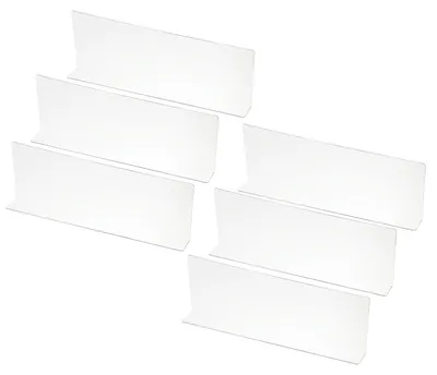 6er-Pack Acryl-Plankverdelers, 13,8 x 1,57 x 4,7 cm, transparent