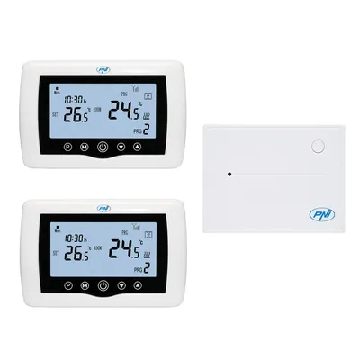 Immagine prodotto di Termostato intelligente PNI CT400 wireless, con WLAN, controlla 1 unità centrale e 2 zone diverse, piano terra via Internet