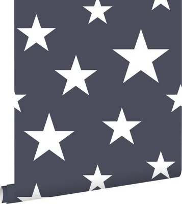 Produktbild von ESTAhome Tapete große und kleine Sterne Dunkelblau 53 cm x 10.05 m