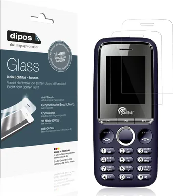 Produktbild von 2x Schutzfolie für Cellecor A3 - Anti-Shock 9H Folie dipos Glass Kunststoffglas
