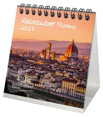 Produktbild von Reisezauber Florenz Tischkalender 10x10cm für 2027 Urlaub Mediterran Italien - Seelenzauber