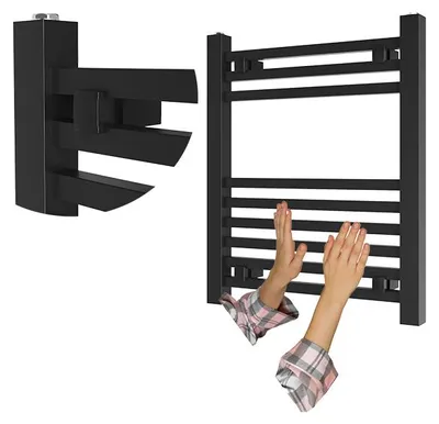 Obrázek produktu pro Granitan - Koupelnový radiátor - Žebříkový radiátor 60x50 cm - Radiátor černý - 244 W - BERGEN