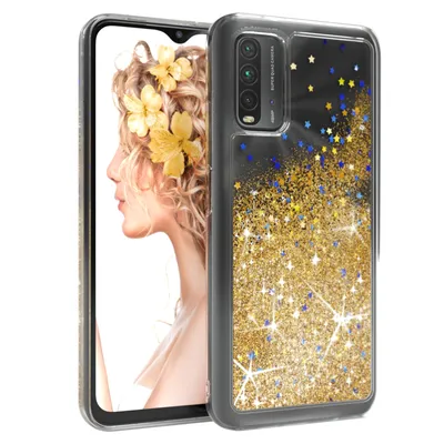 Produktbild von EAZY CASE - Glitzer Hülle kompatibel mit  Xiaomi Redmi 9T Glitzer Schutzhülle, Soft Case, Backcover Transparent mit Motiv
