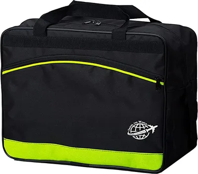Produktbild von BAMBINIWELT Reisetasche HANDGEPÄCK Boardgepäck Flugzeug 40x20x25 40x30x20 zb Ryanair Wizzair (groß, schwarz-hellgrün 40x30x25)