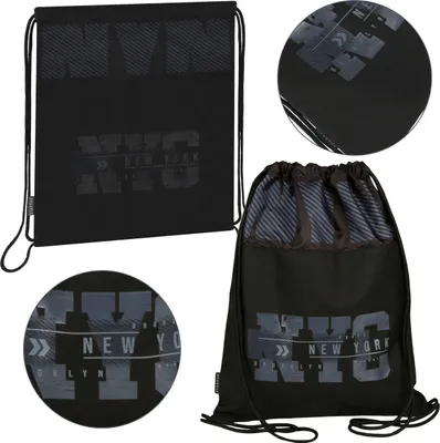 Produktbild von New York schwarzer Turnbeutel, 45x36cm STARPAK